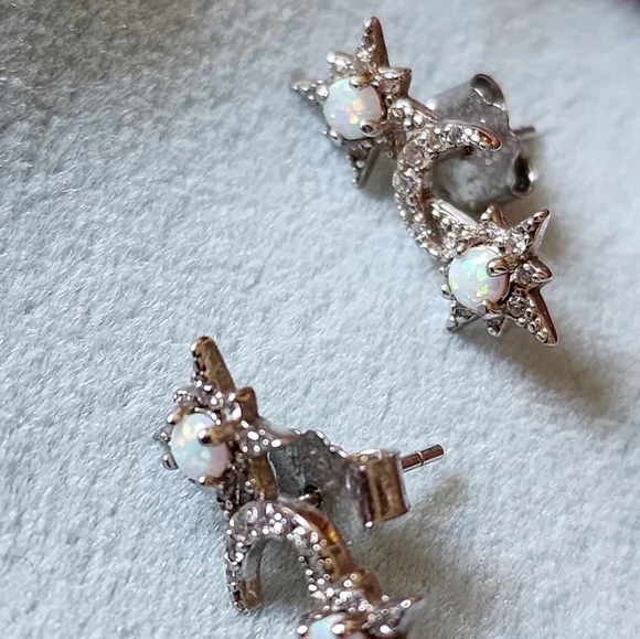 Natural Opal silver earrings - Picture 6 of 6